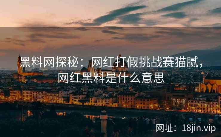 黑料网探秘：网红打假挑战赛猫腻，网红黑料是什么意思
