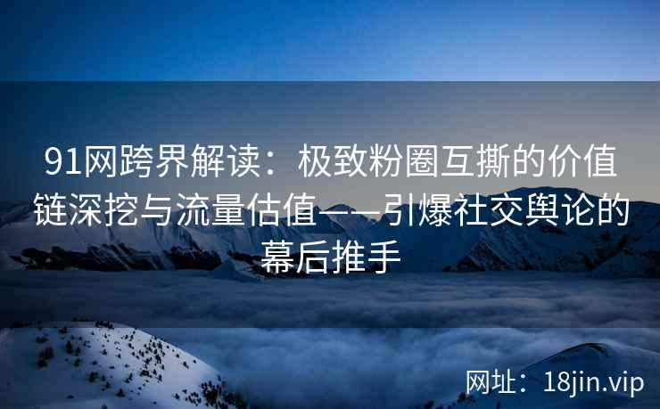91网跨界解读：极致粉圈互撕的价值链深挖与流量估值——引爆社交舆论的幕后推手